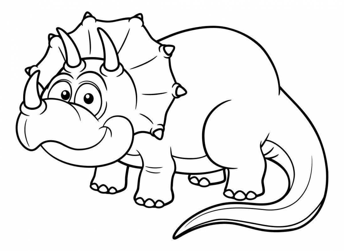 Funny cartoon dinosaur coloring book