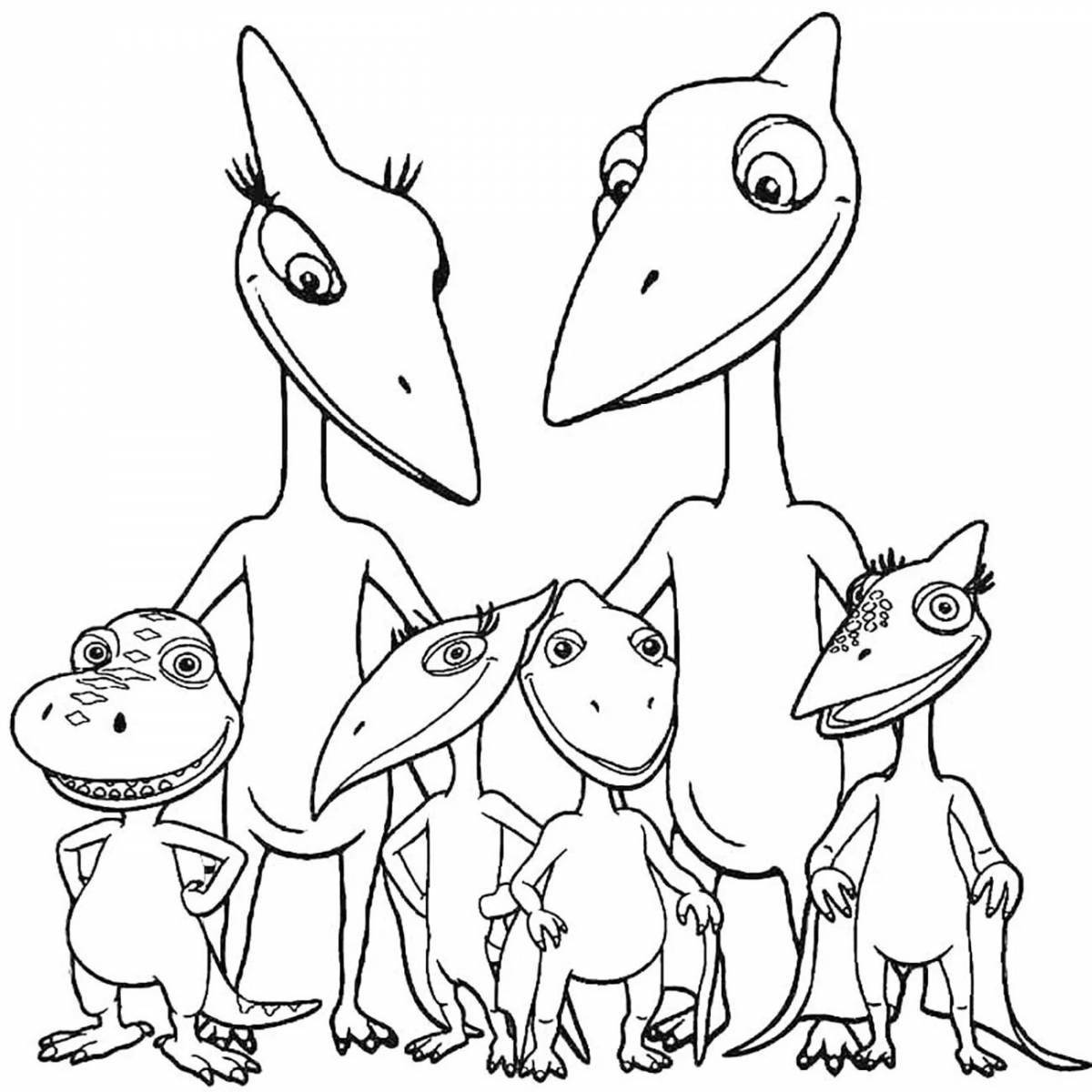 Cute cartoon dinosaur coloring book