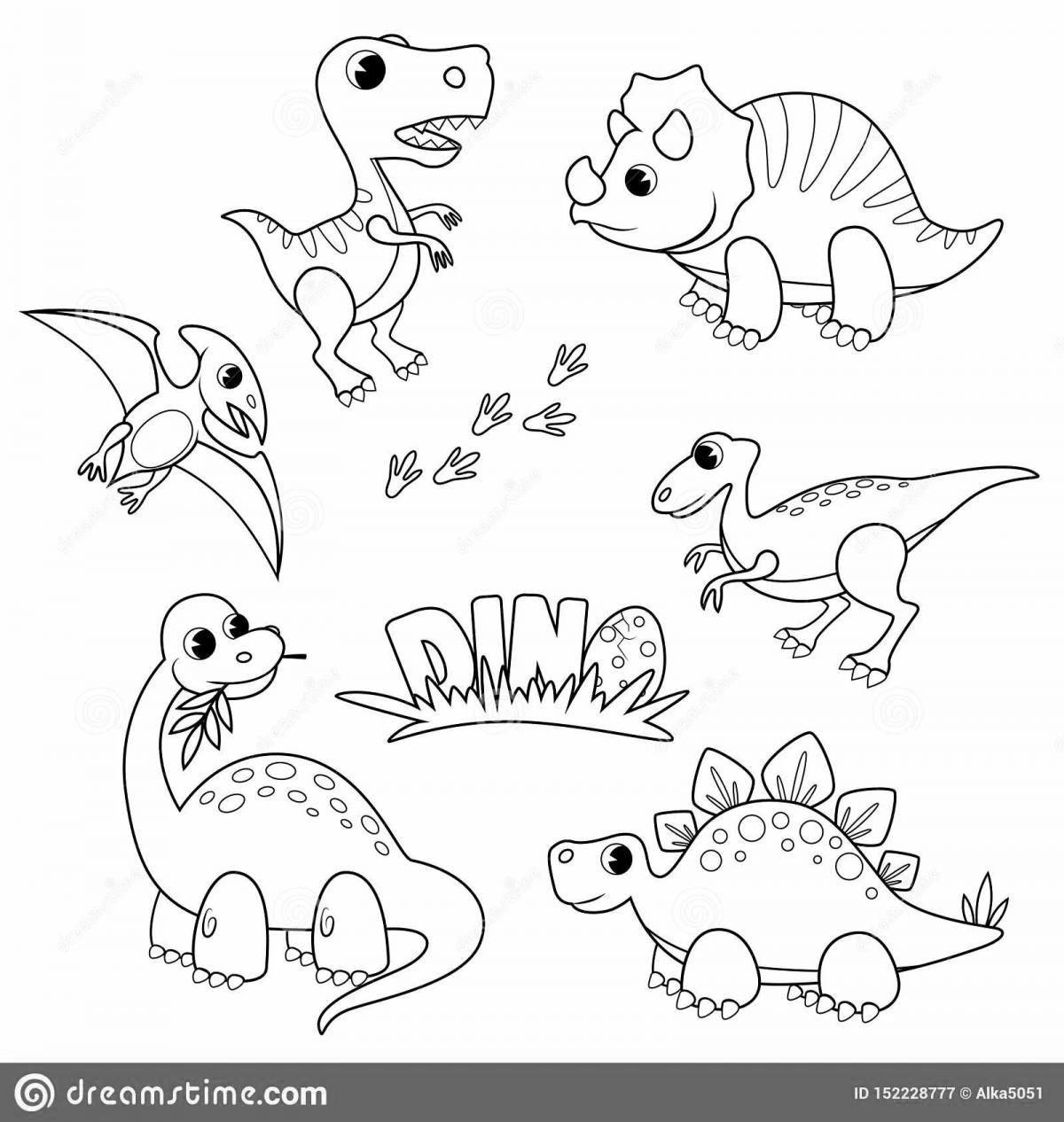 Gorgeous cartoon dinosaur coloring book