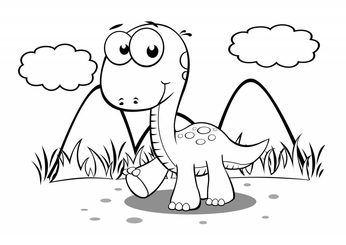 Dinosaur cartoon coloring page