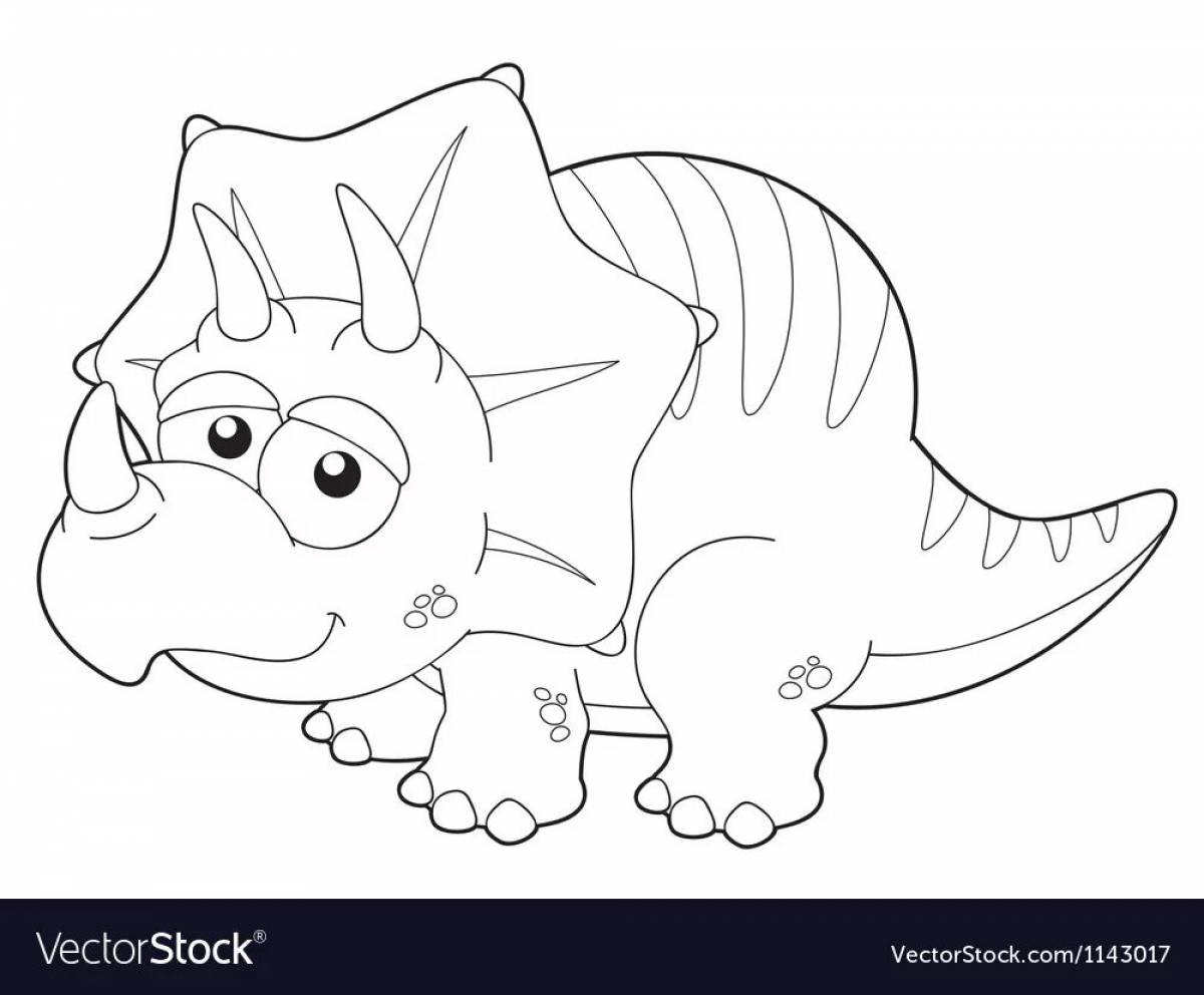 Impressive cartoon coloring of dinosaurs