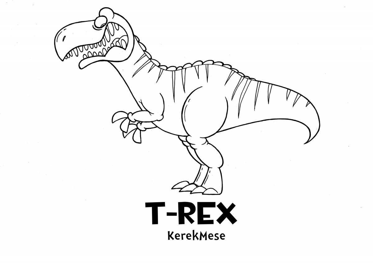 Colorful dino rex coloring page