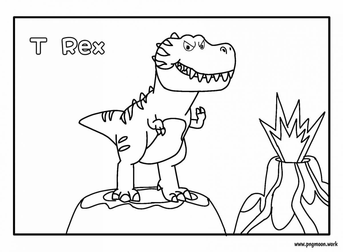 Coloring book brave dino rex