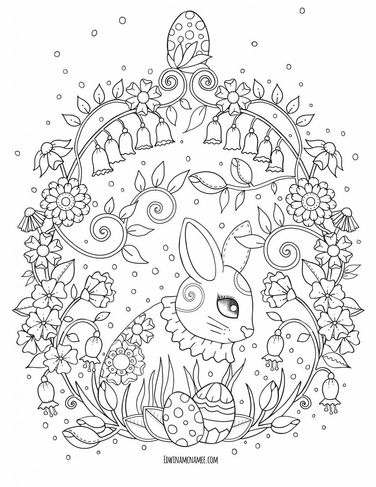 Colorful spring anti-stress coloring book
