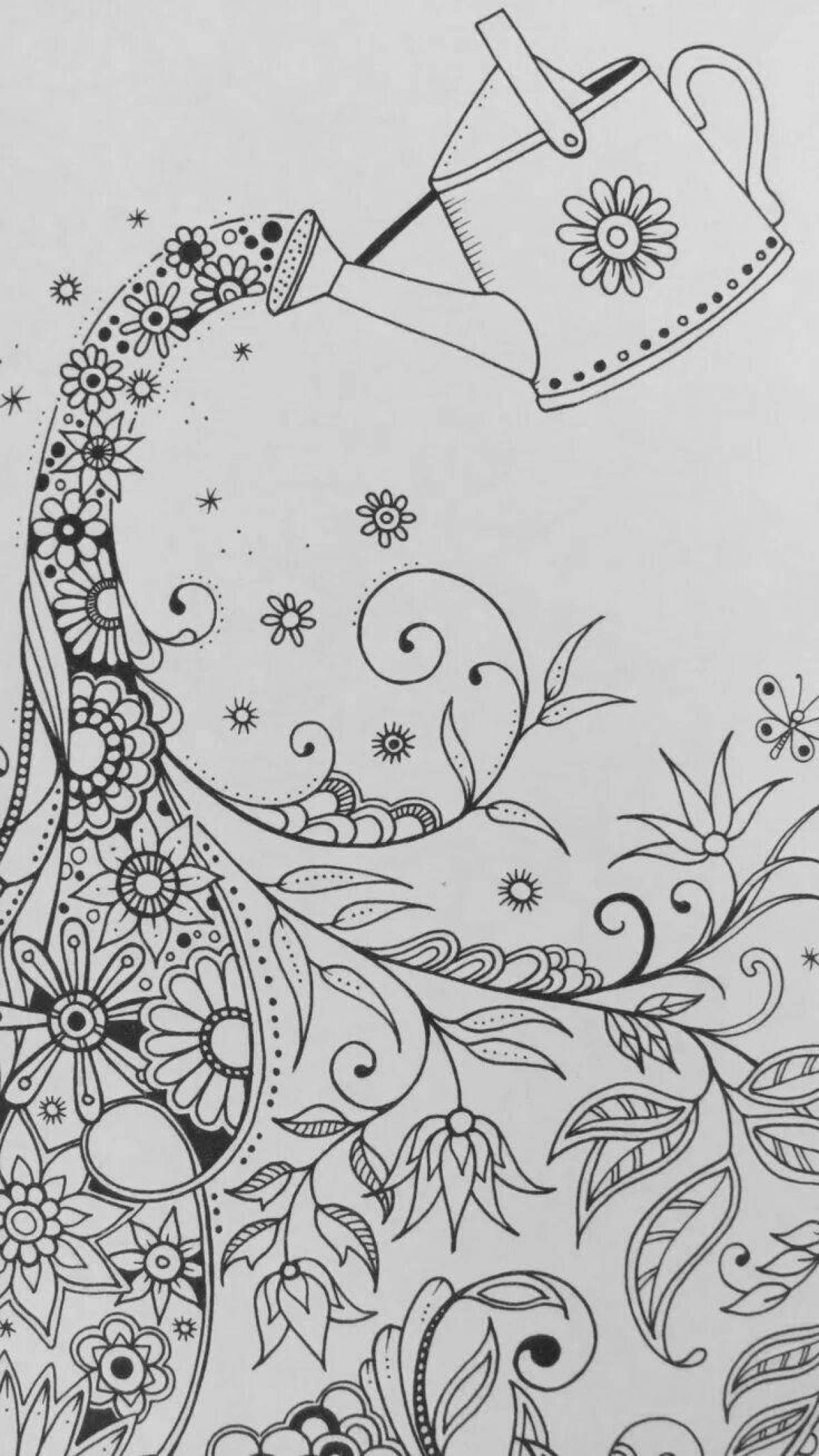 Soothing spring anti-stress coloring book