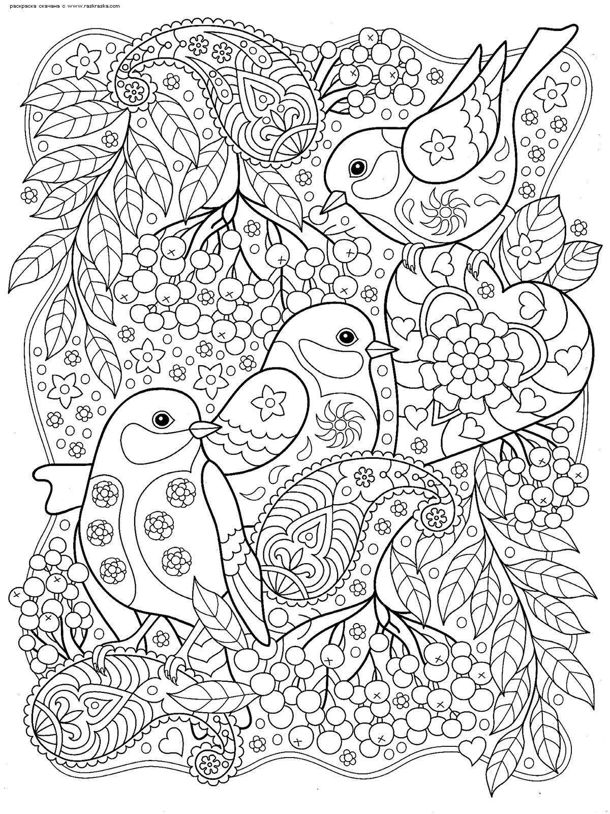 Luminous spring anti-stress coloring book