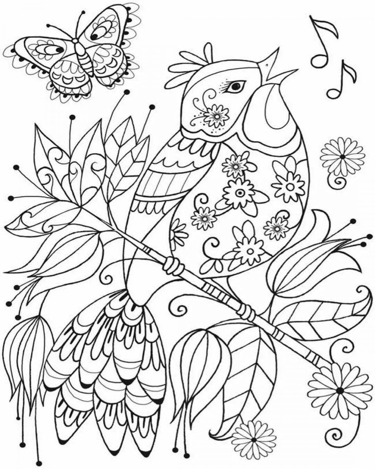 Alluring spring antistress coloring book