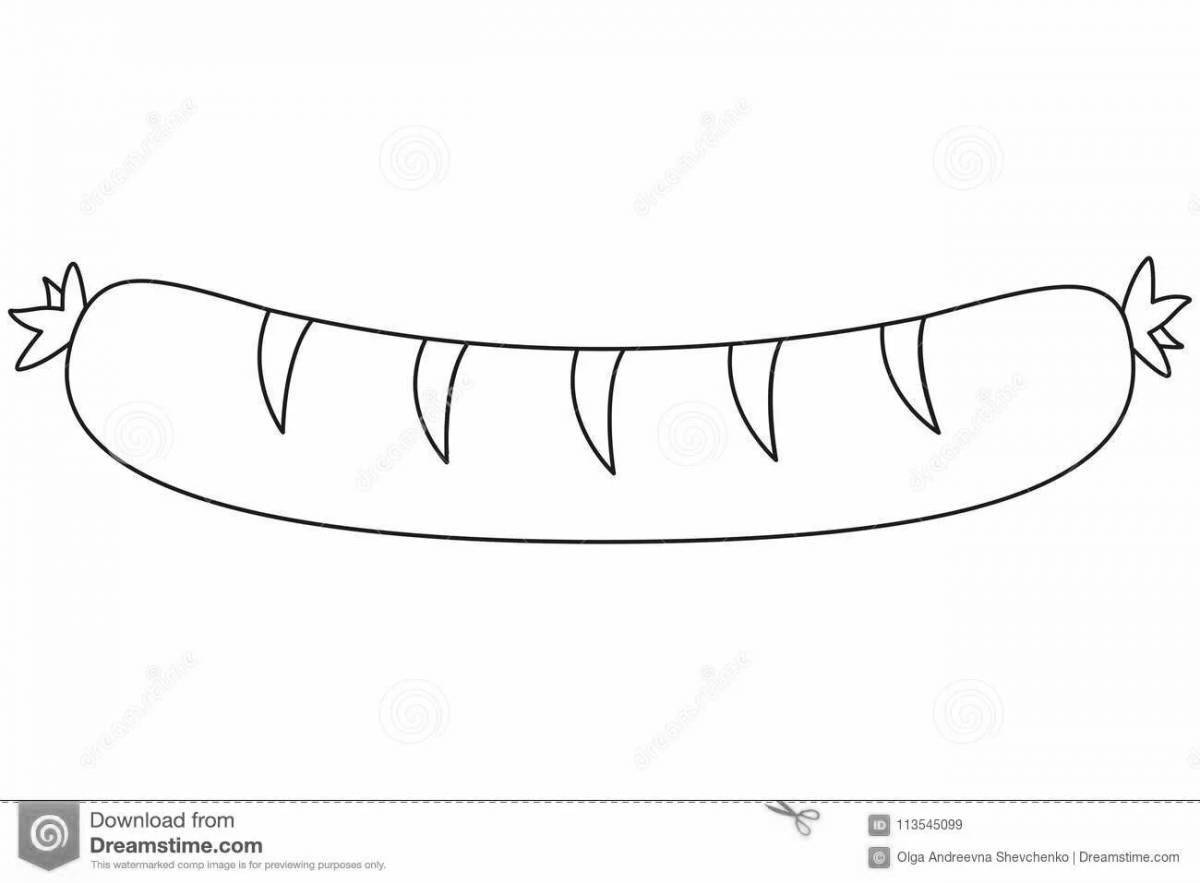 Animated cat sausage coloring page