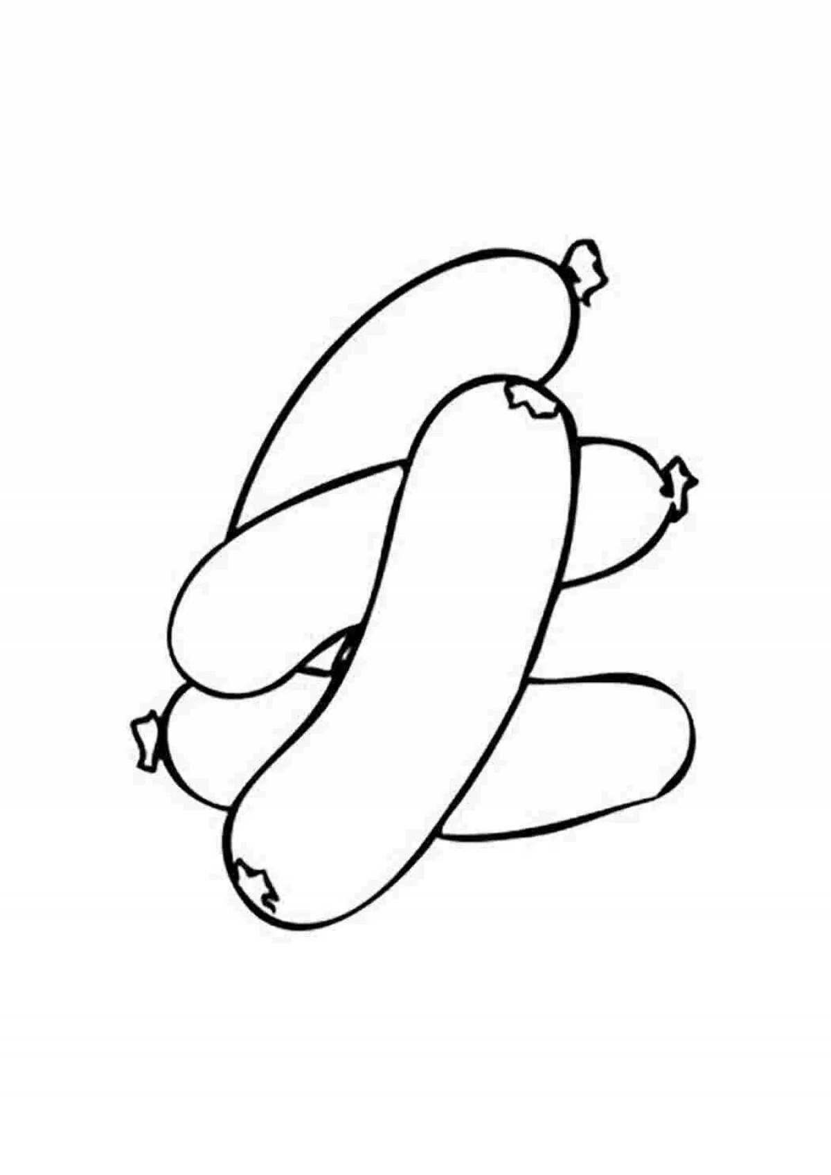 Coloring page gorgeous cat sausage
