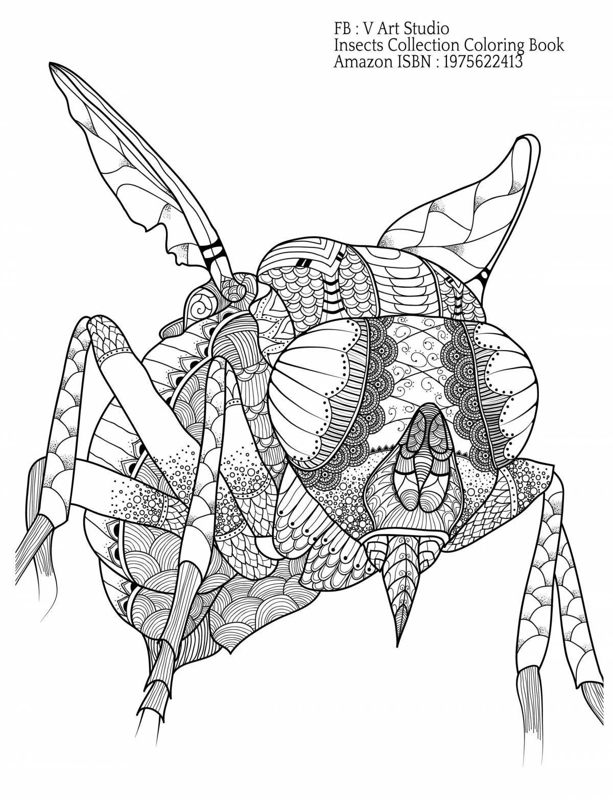 Relaxing anti-stress spider coloring book