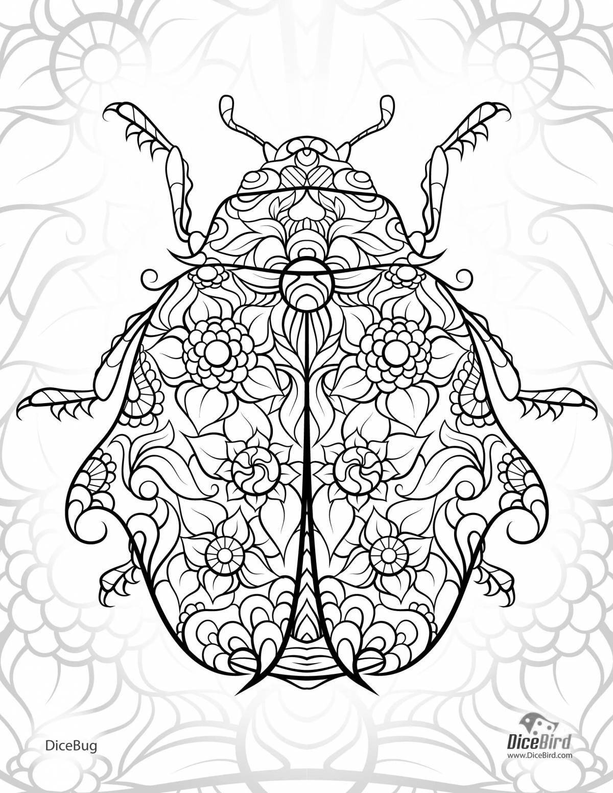 Soulful anti-stress coloring spider