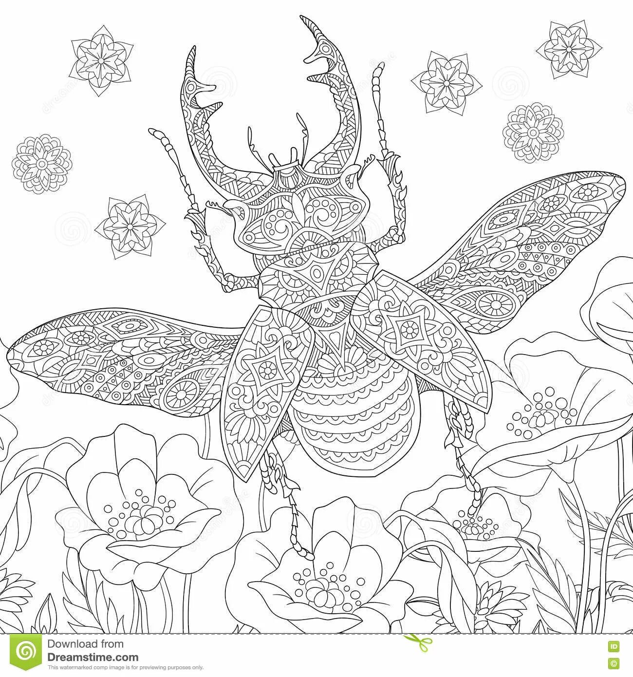 Fascinating anti-stress spider coloring book