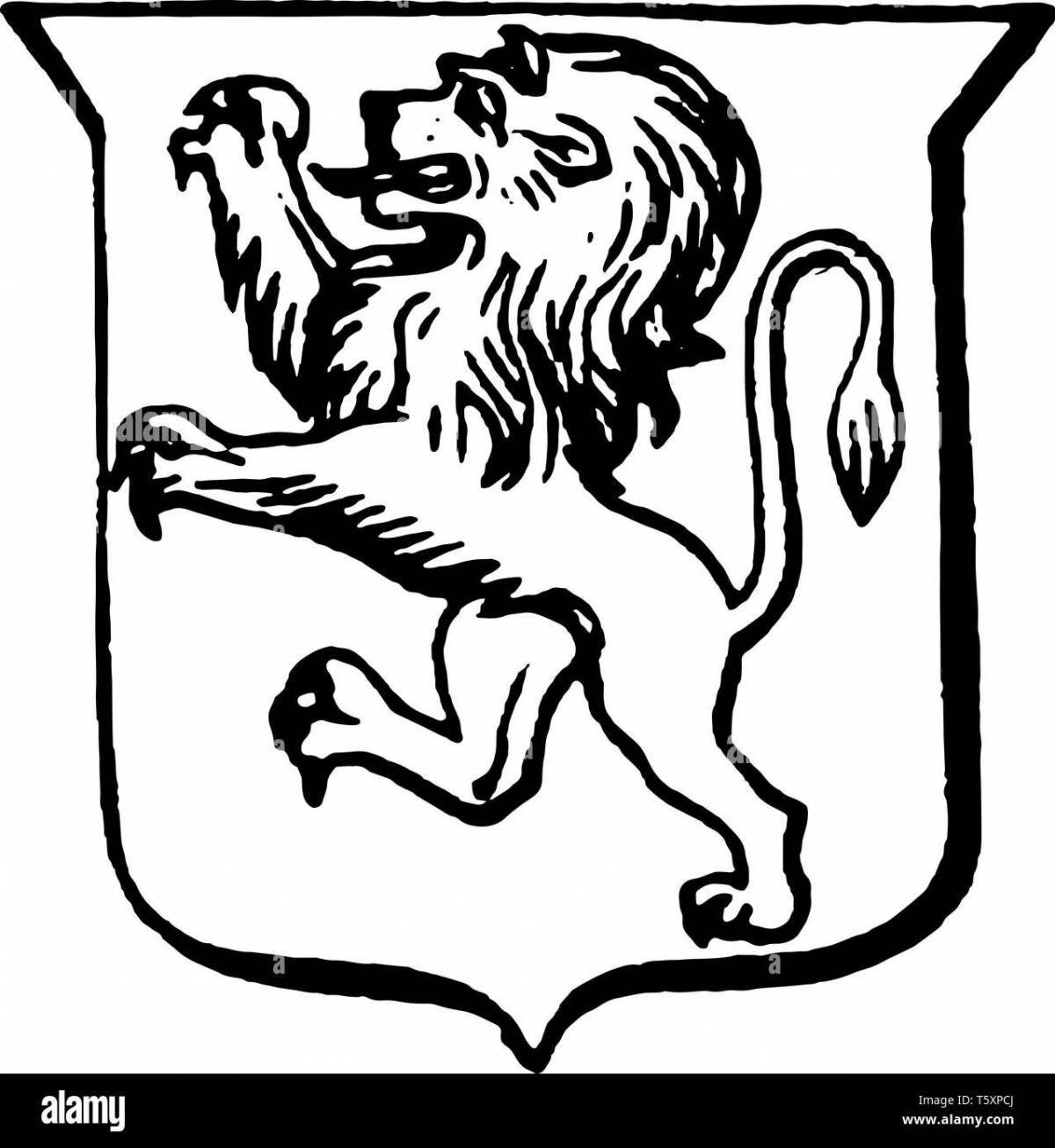 Glorious coloring coat of arms of vladimir
