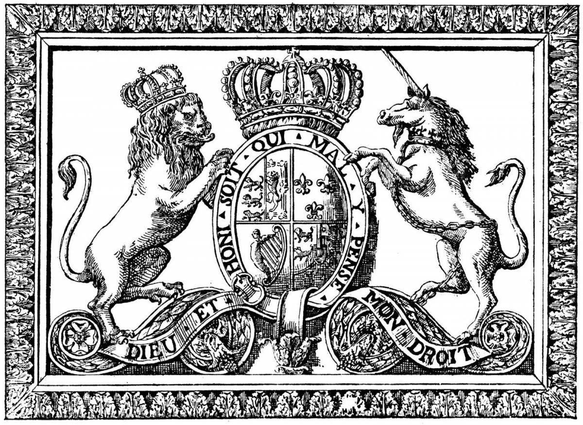 Elegant coloring coat of arms of vladimir