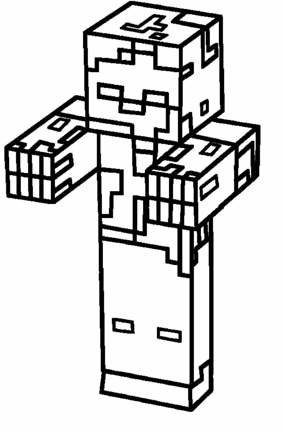 Adorable coloring minecraft shulker