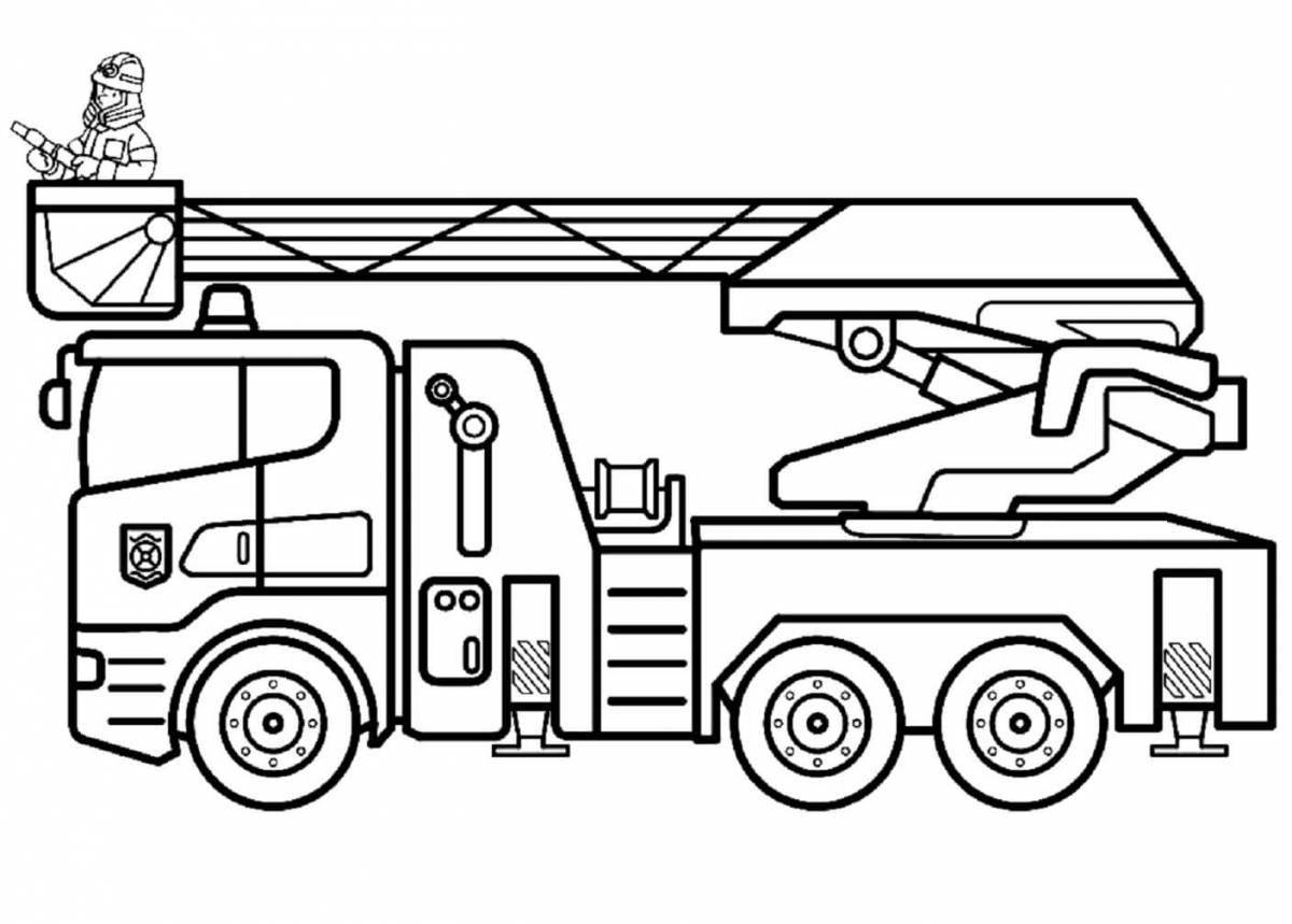 Animated fire truck coloring page