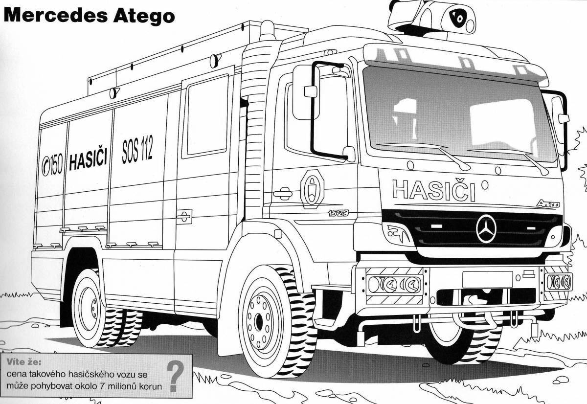 Coloring live fire truck