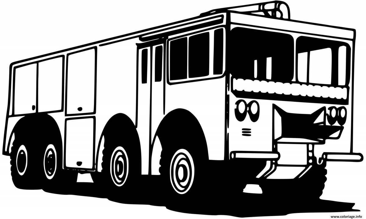 Exquisite fire truck coloring page