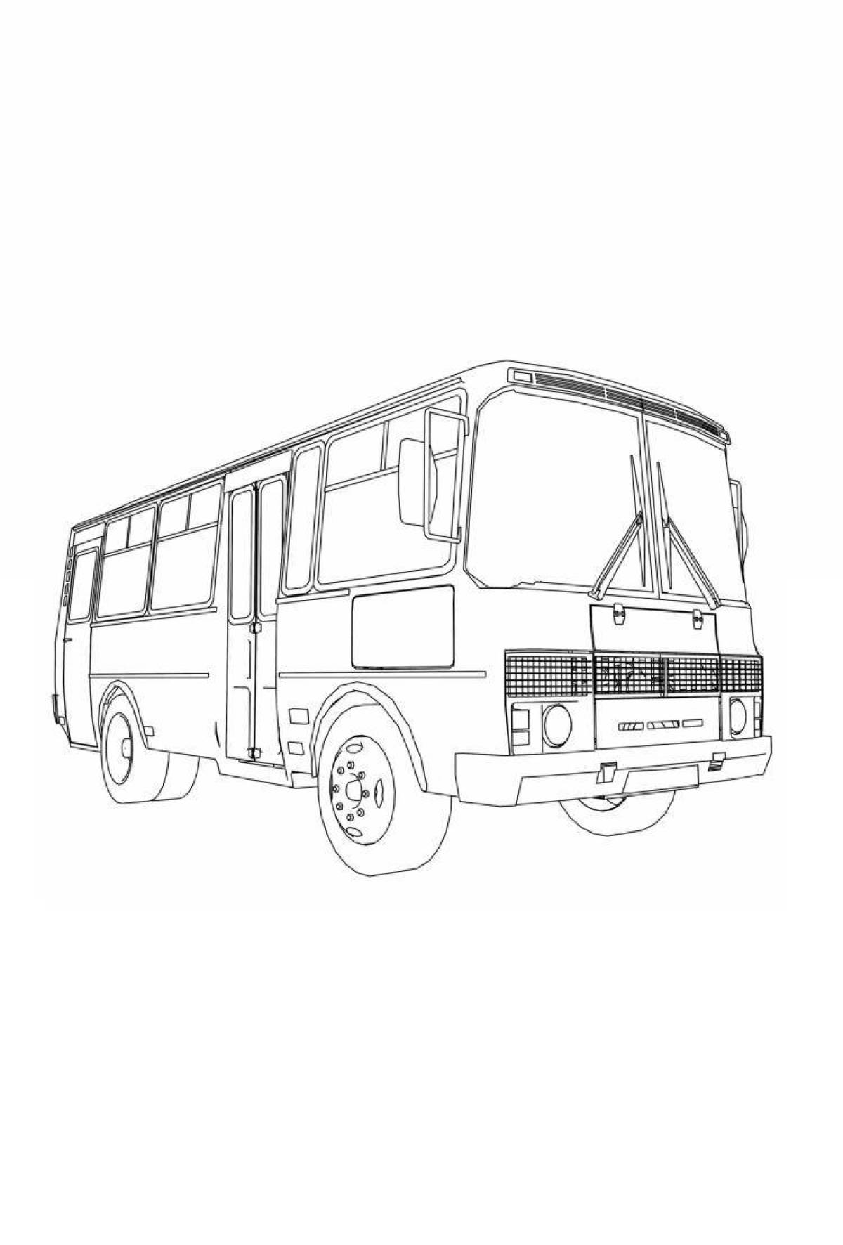 Coloring book glowing bus nefaz
