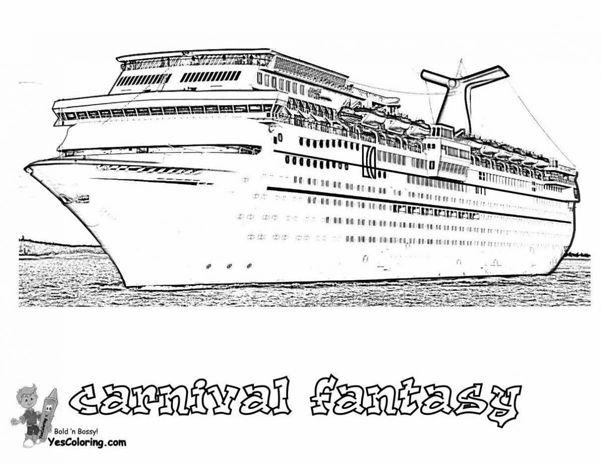 Awesome passenger ship coloring page