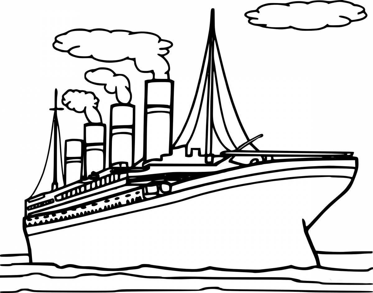 Royal passenger ship coloring page