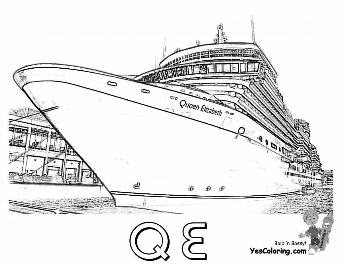 Great passenger ship coloring page