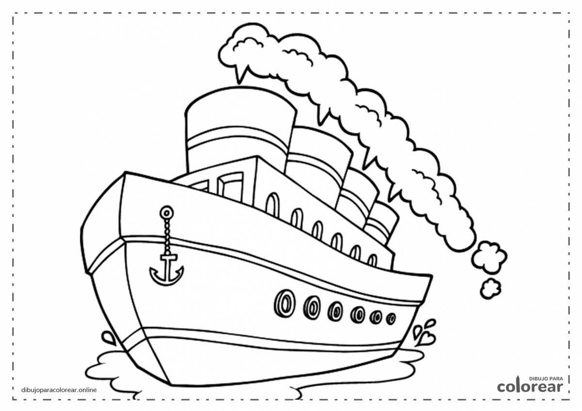 Раскраска сверкающий пассажирский корабль