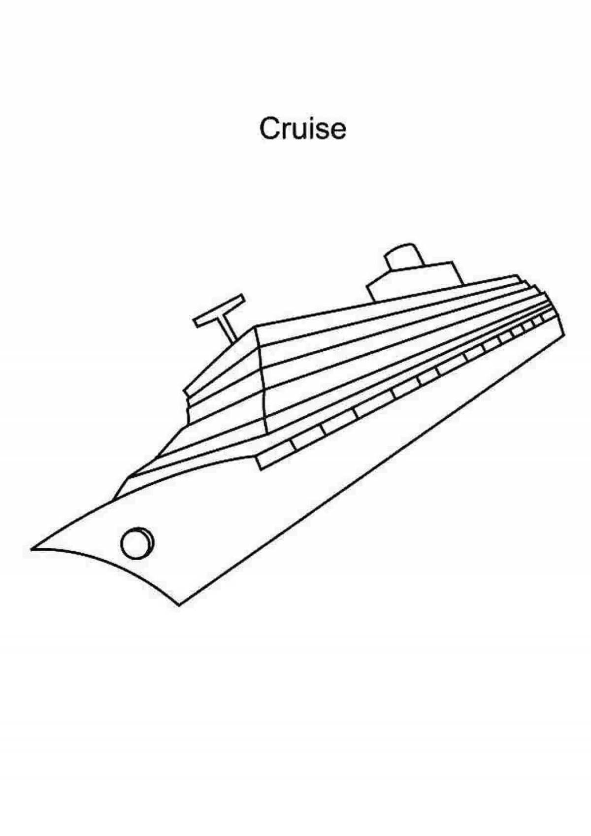 Decorative passenger ship coloring page