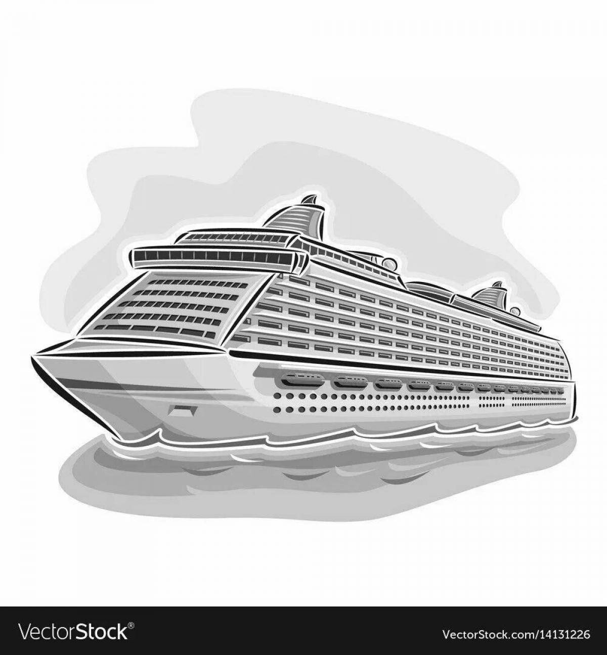 Violent passenger ship coloring page