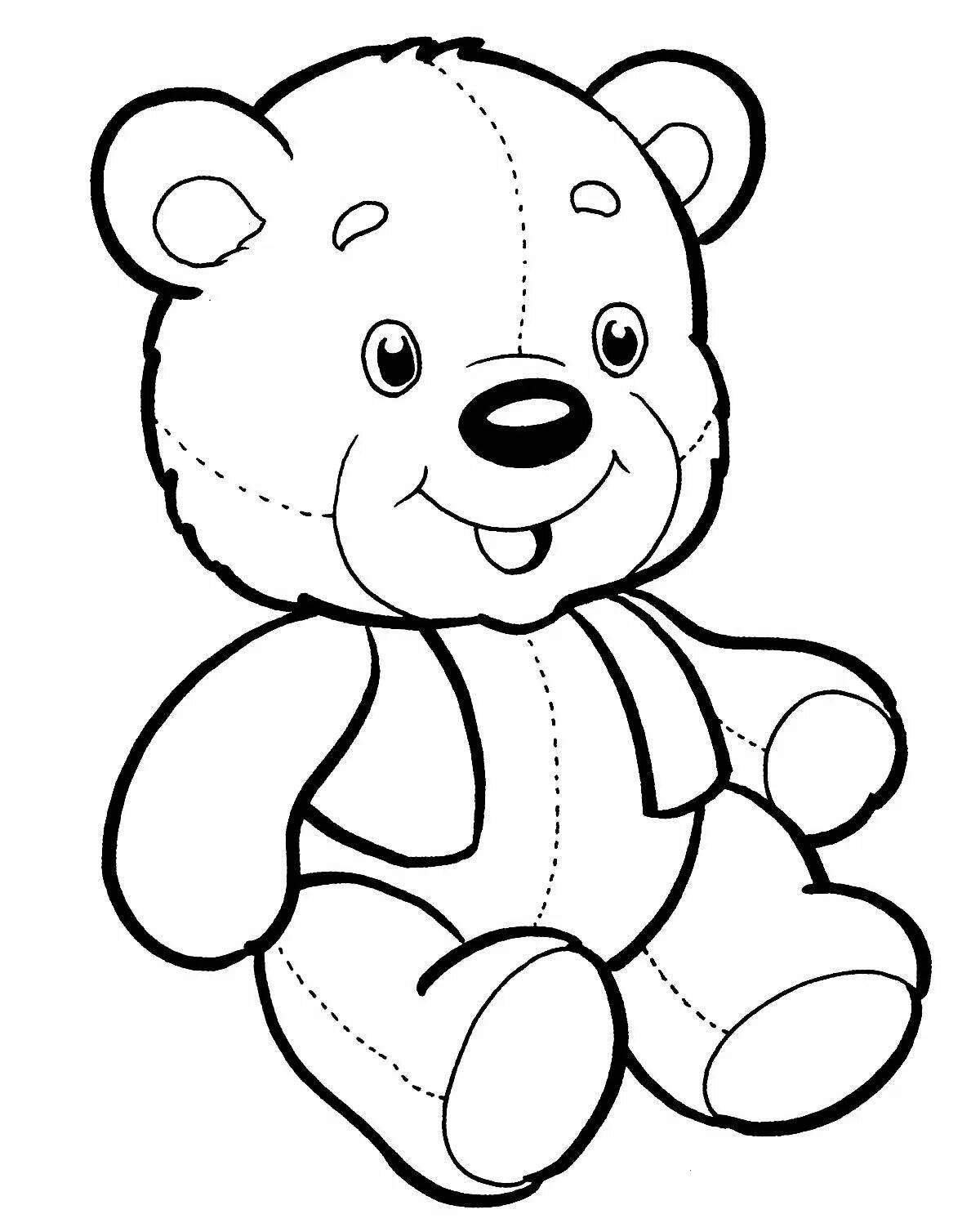 Colouring a fluffy teddy bear