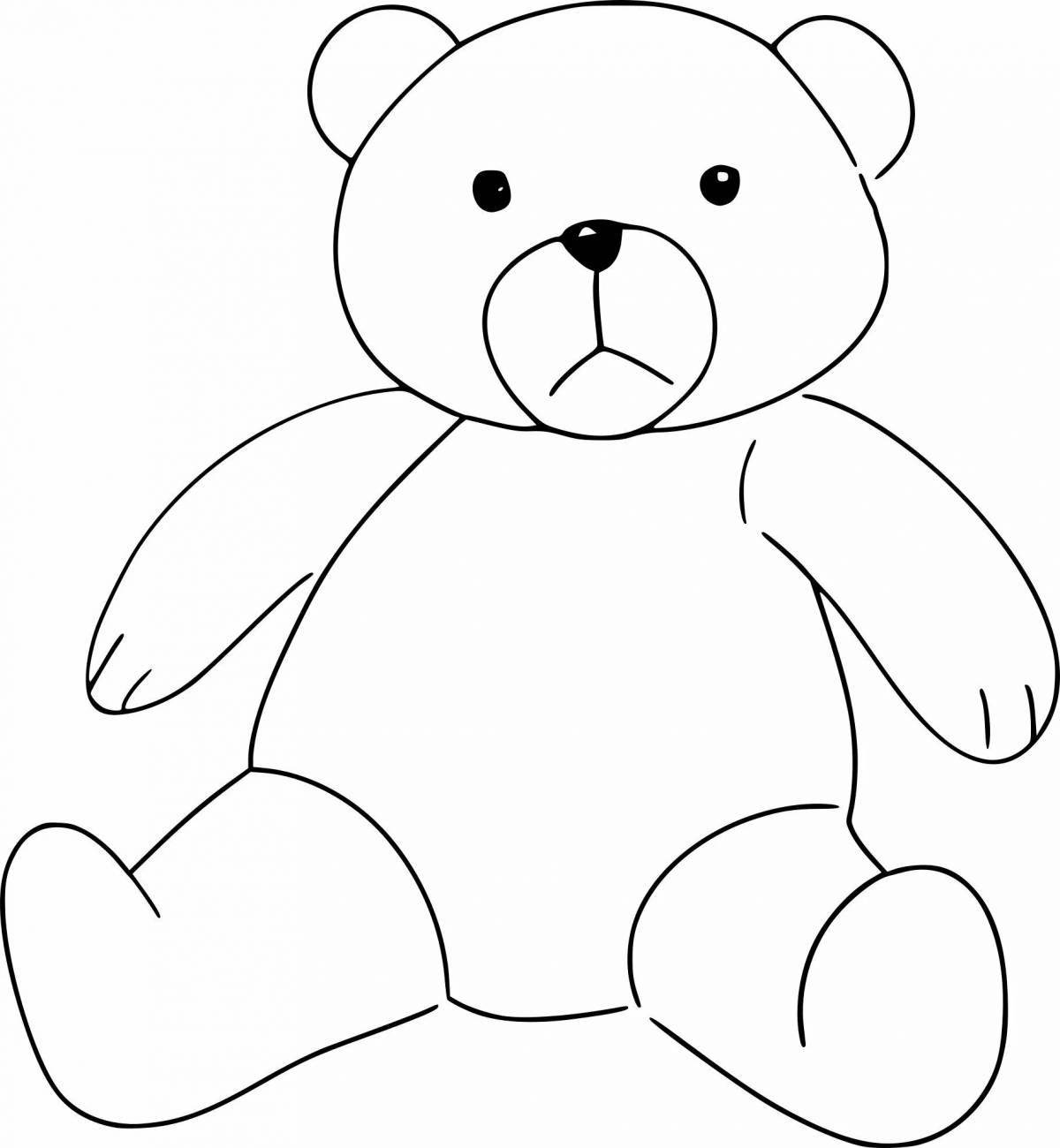 Coloring book bright teddy bear