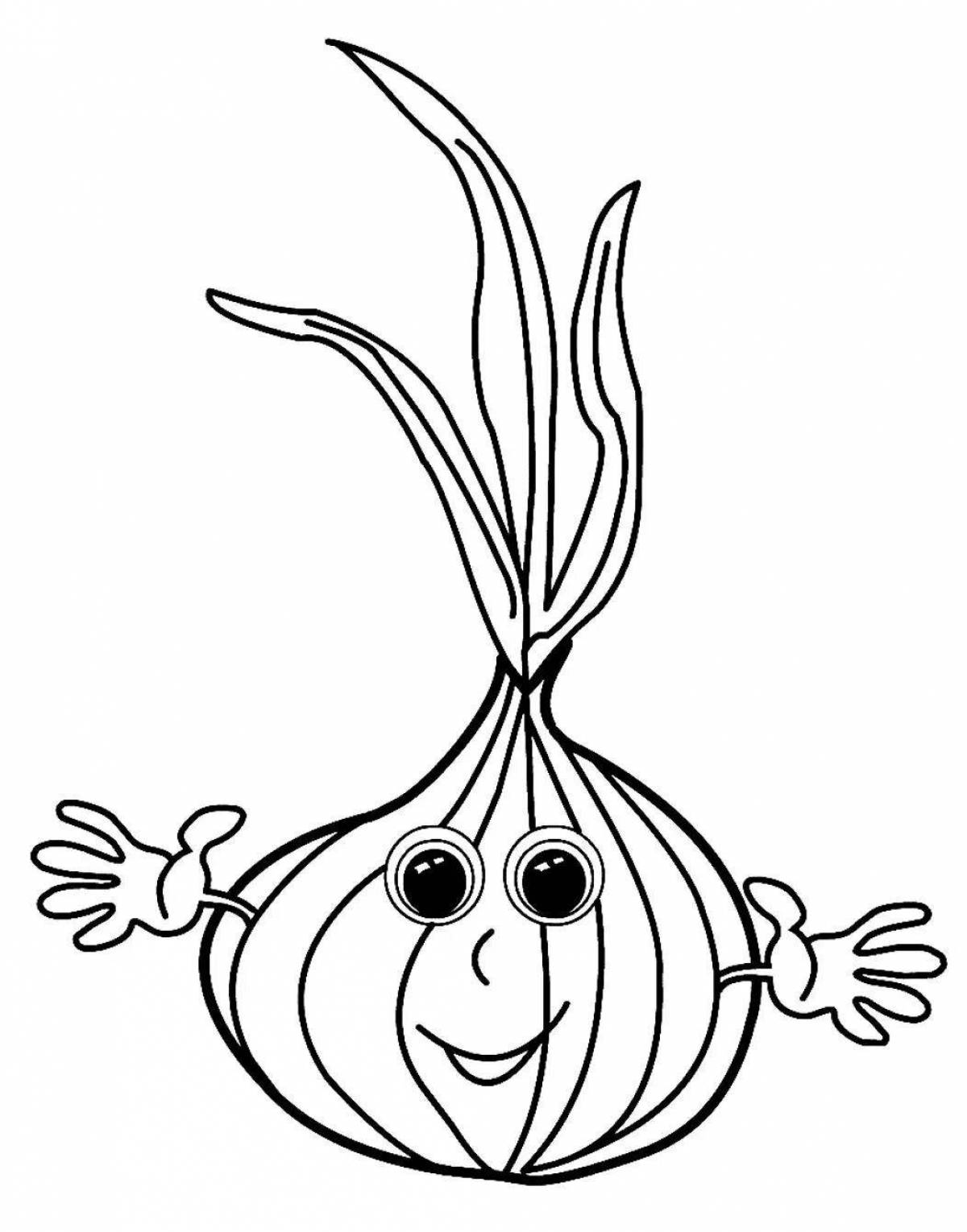 Dazzling green onion coloring page