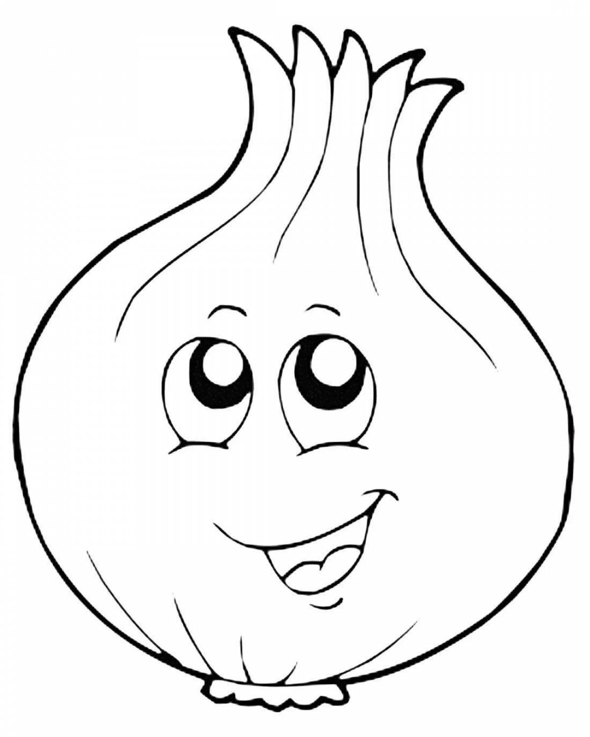 Colorful green onion coloring page