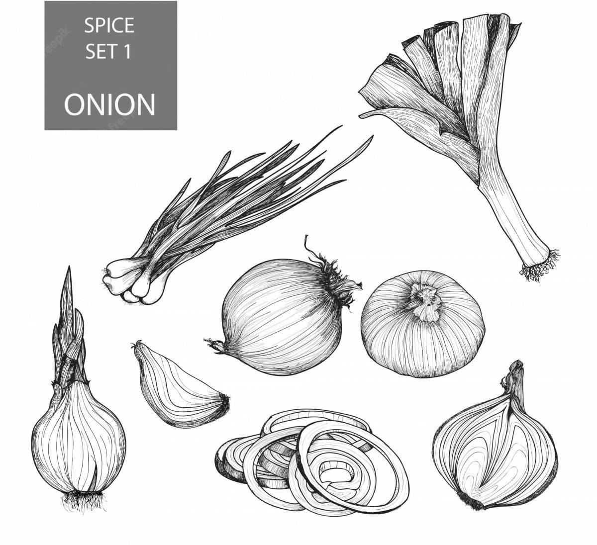 Fun coloring with green onion
