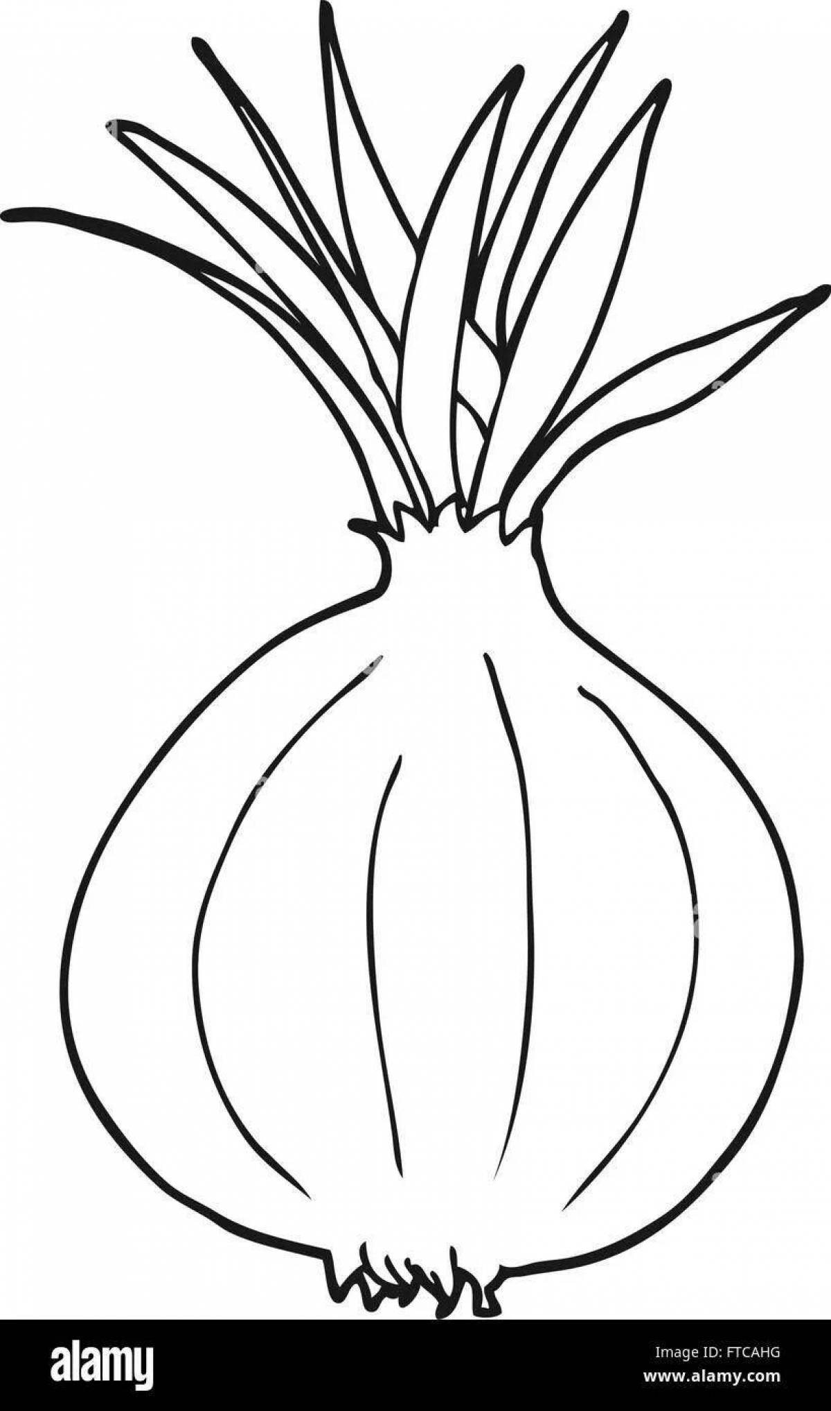 Gorgeous green onion coloring page