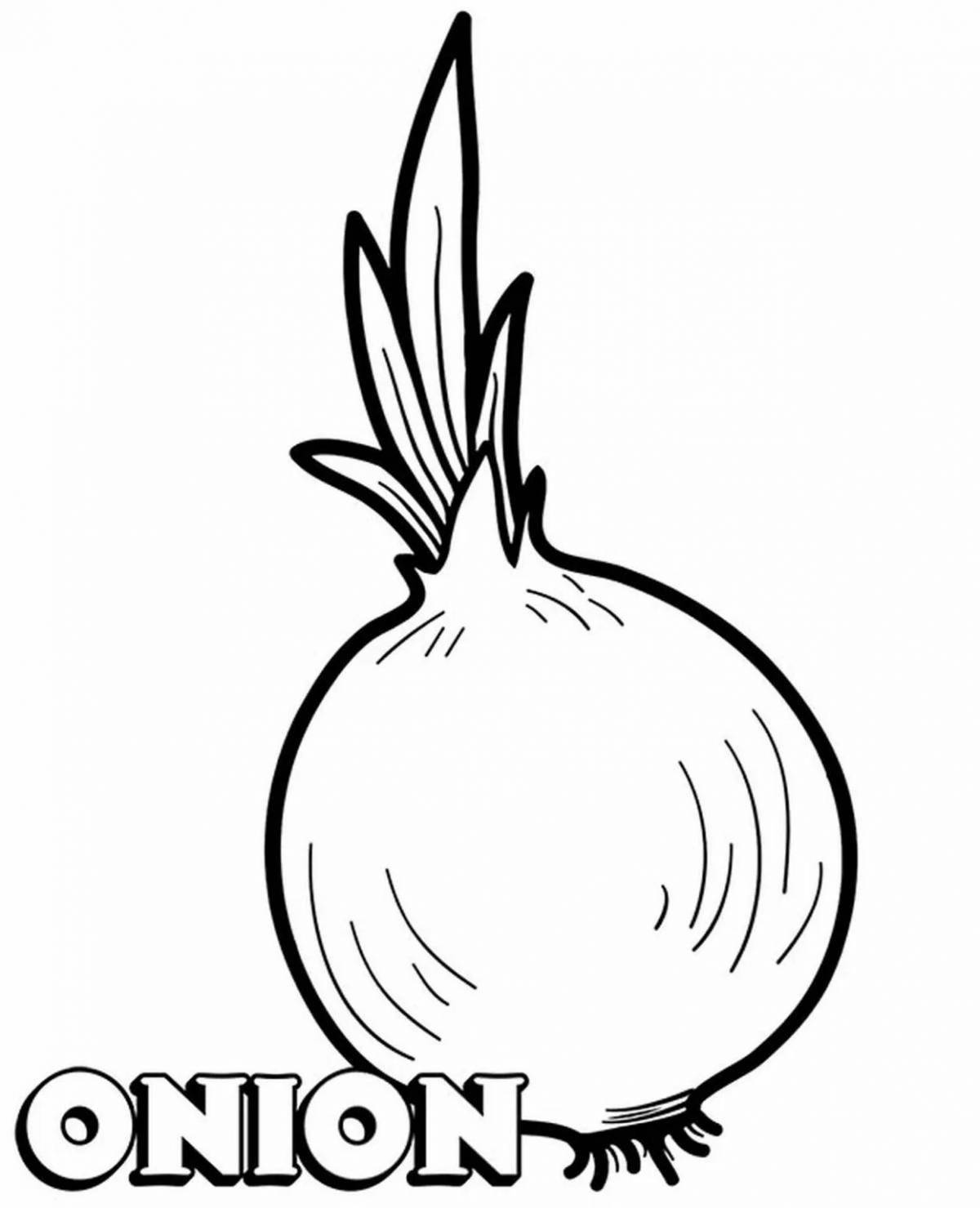 Sparkling green onion coloring page