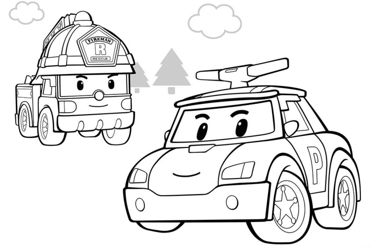 Playful ember machine coloring page