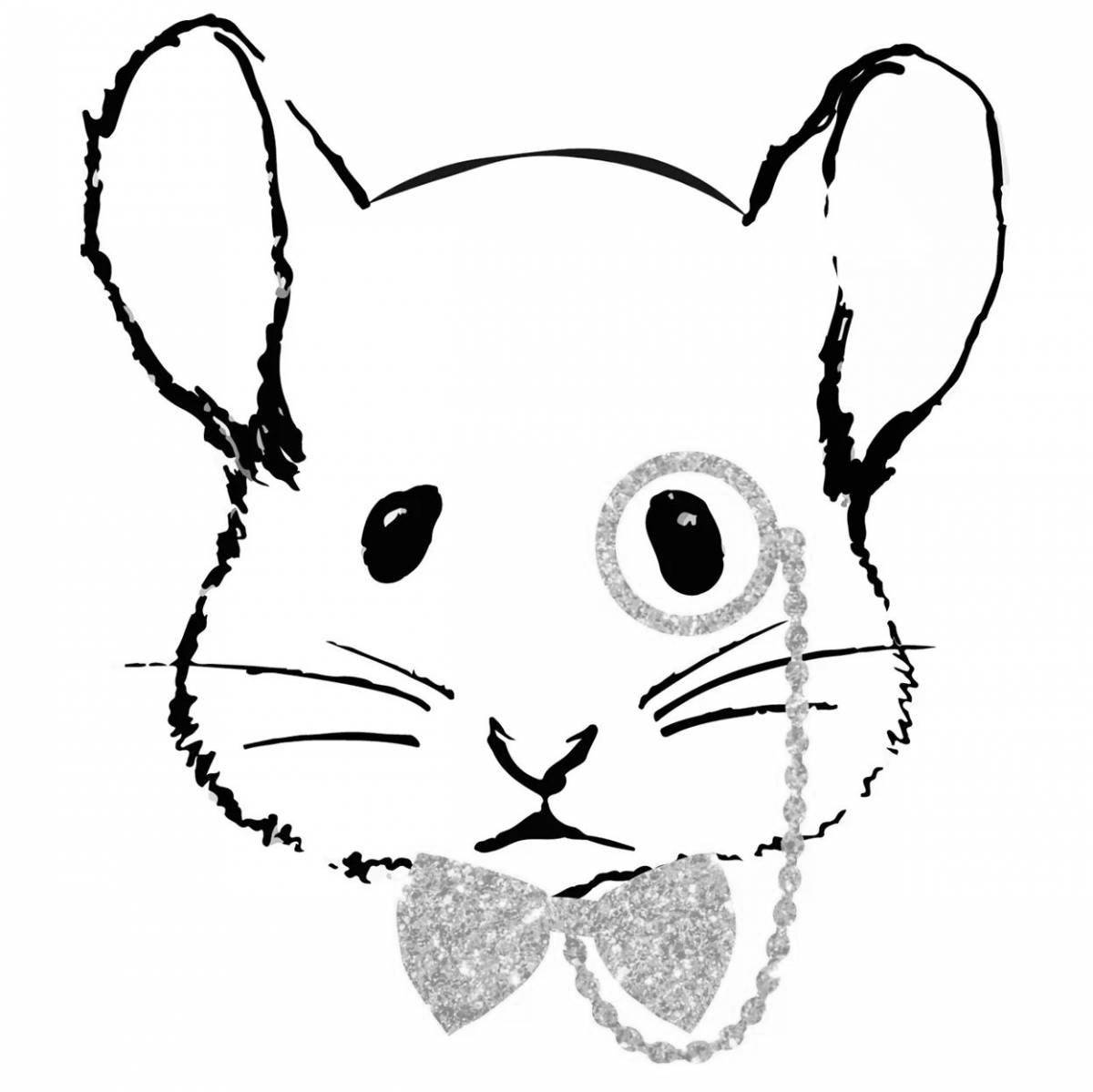 Очаровательная страница раскраски головы мыши