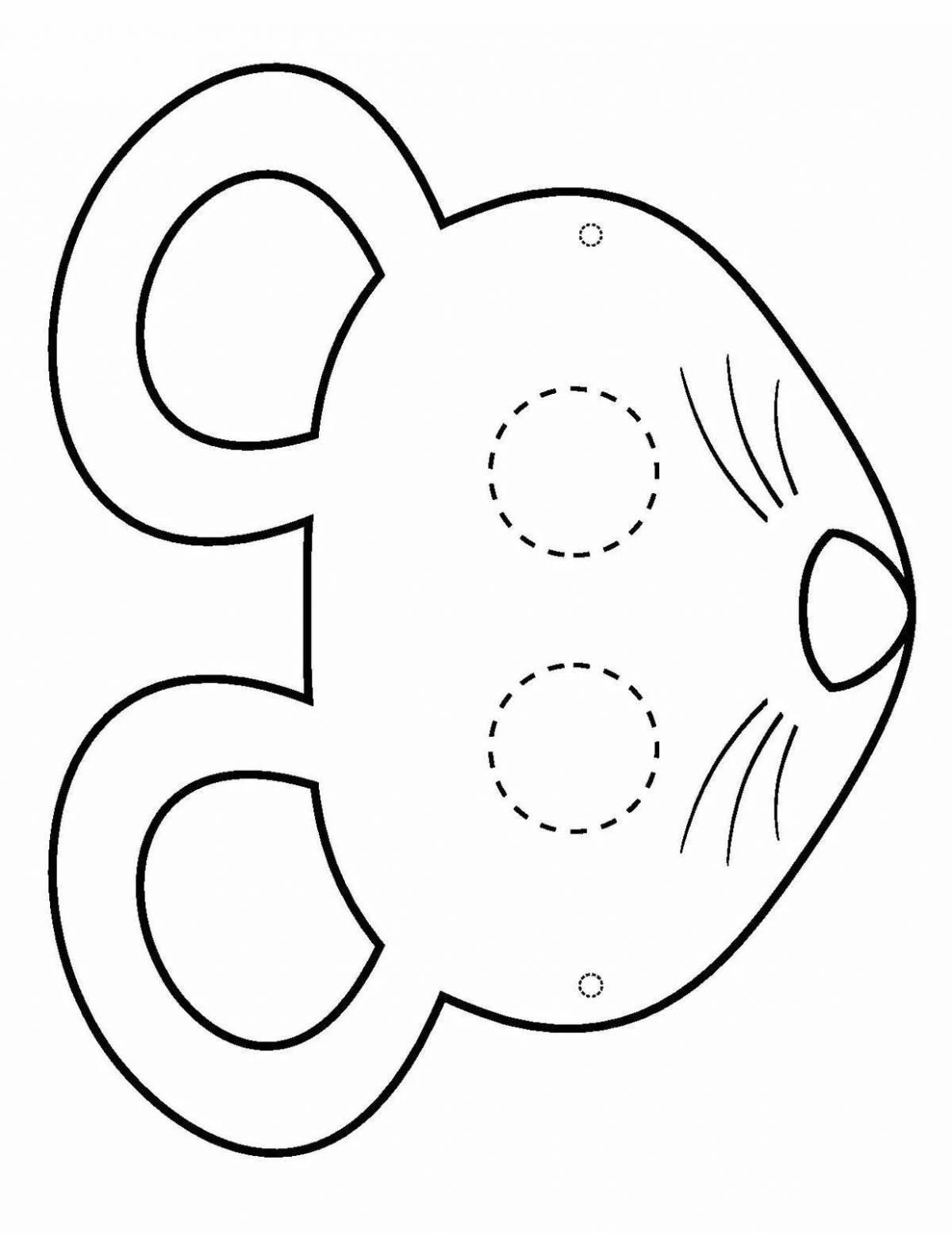 Delightful mouse head coloring page