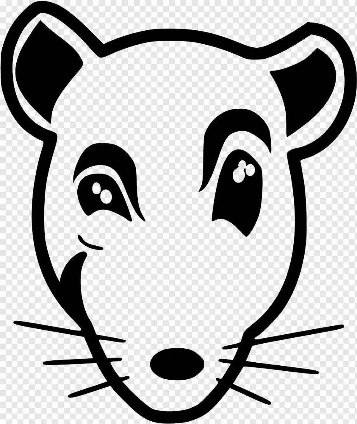 Coloring funny mouse head