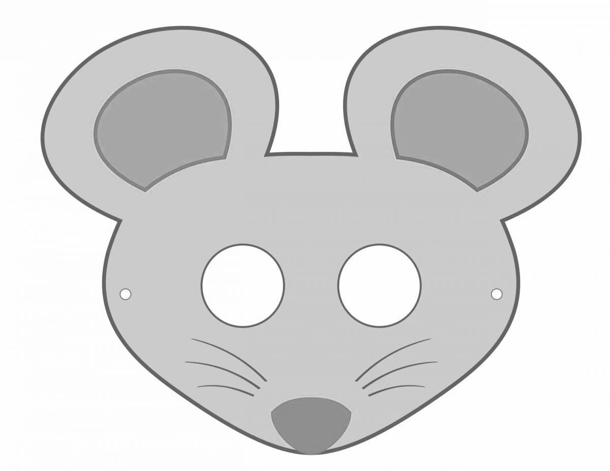 Раскраска игривая голова мыши