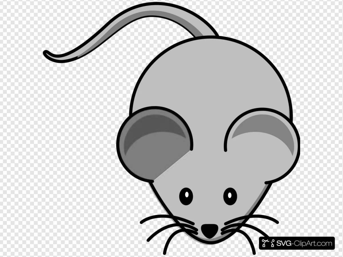 Adorable mouse head coloring page