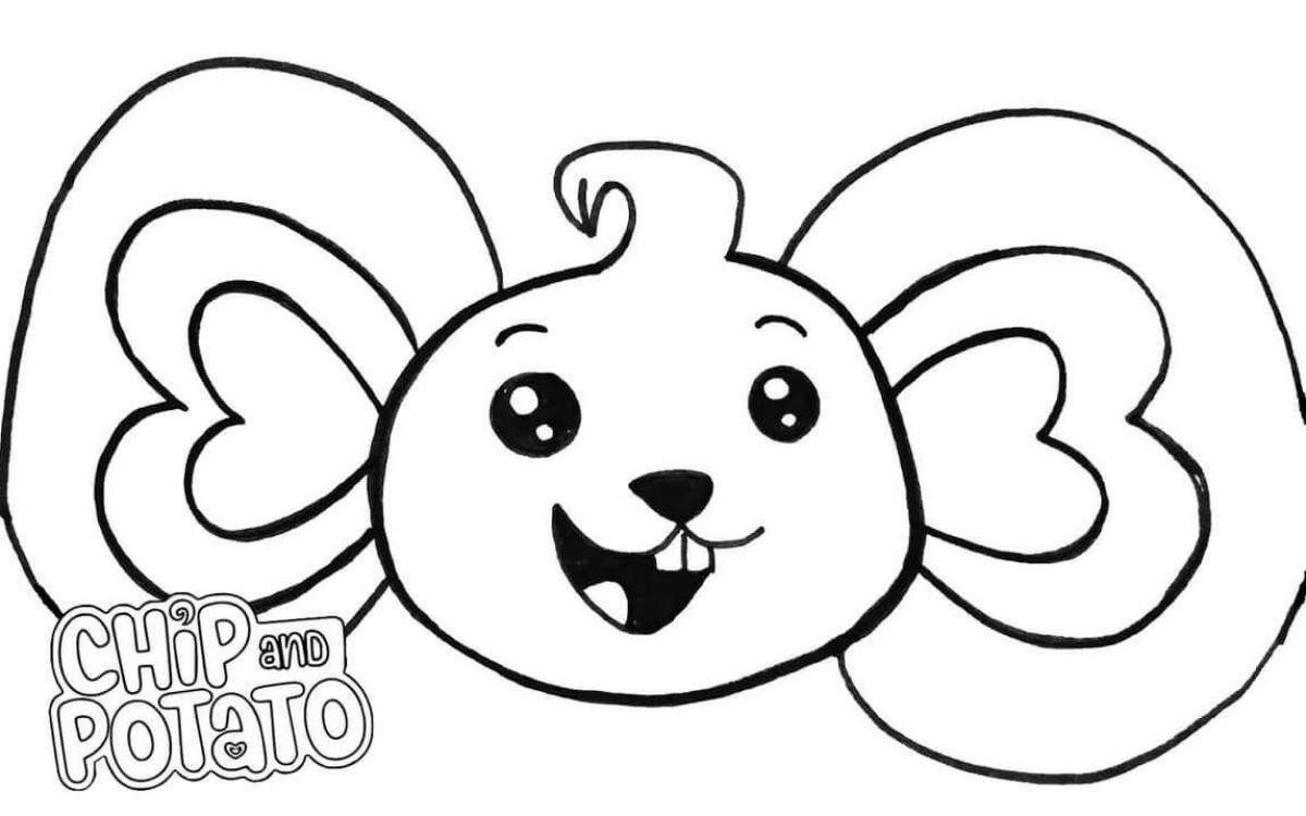 Fairy mouse head coloring page
