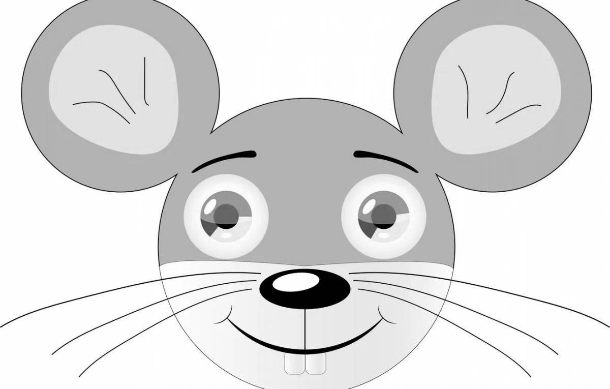 Glowing mouse head coloring page