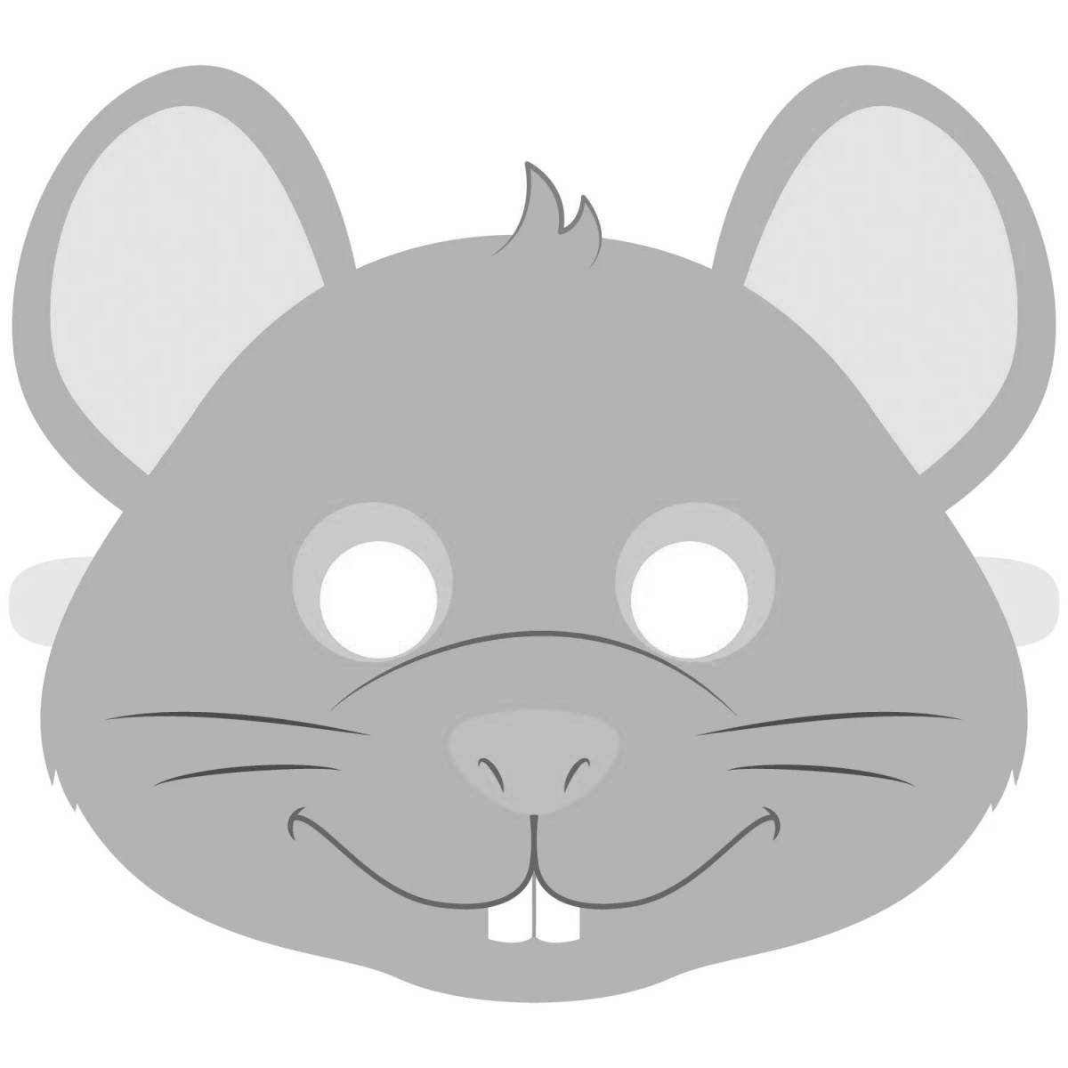 Coloring book shining mouse head