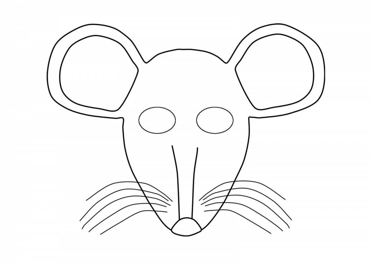 Раскраска голова фантастической мыши