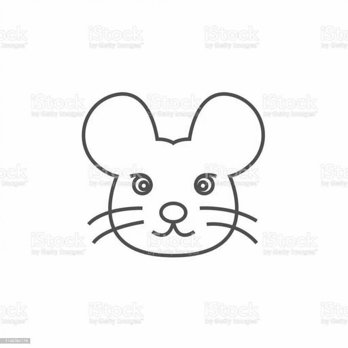 Great mouse head coloring page