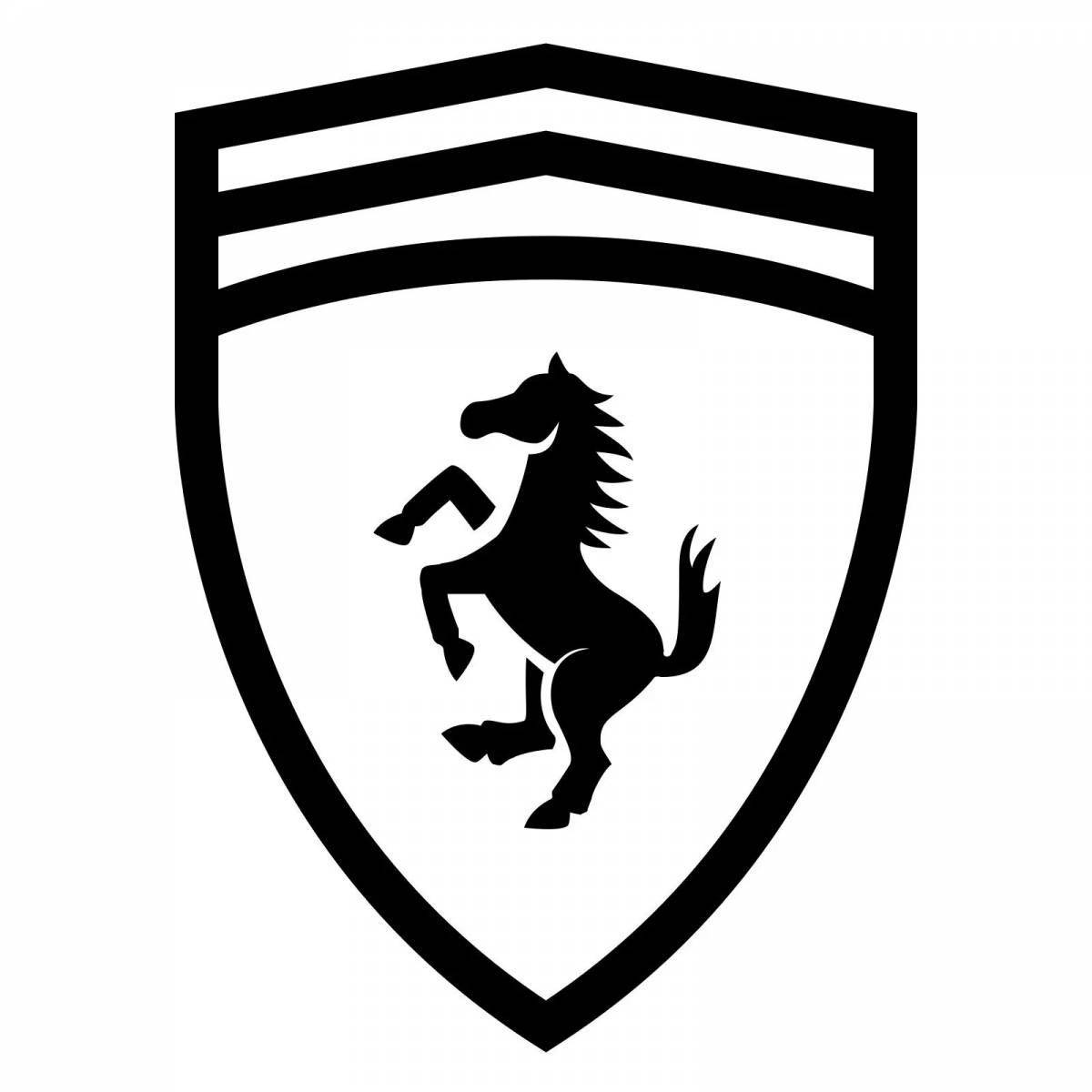 Awesome ferrari icon coloring page