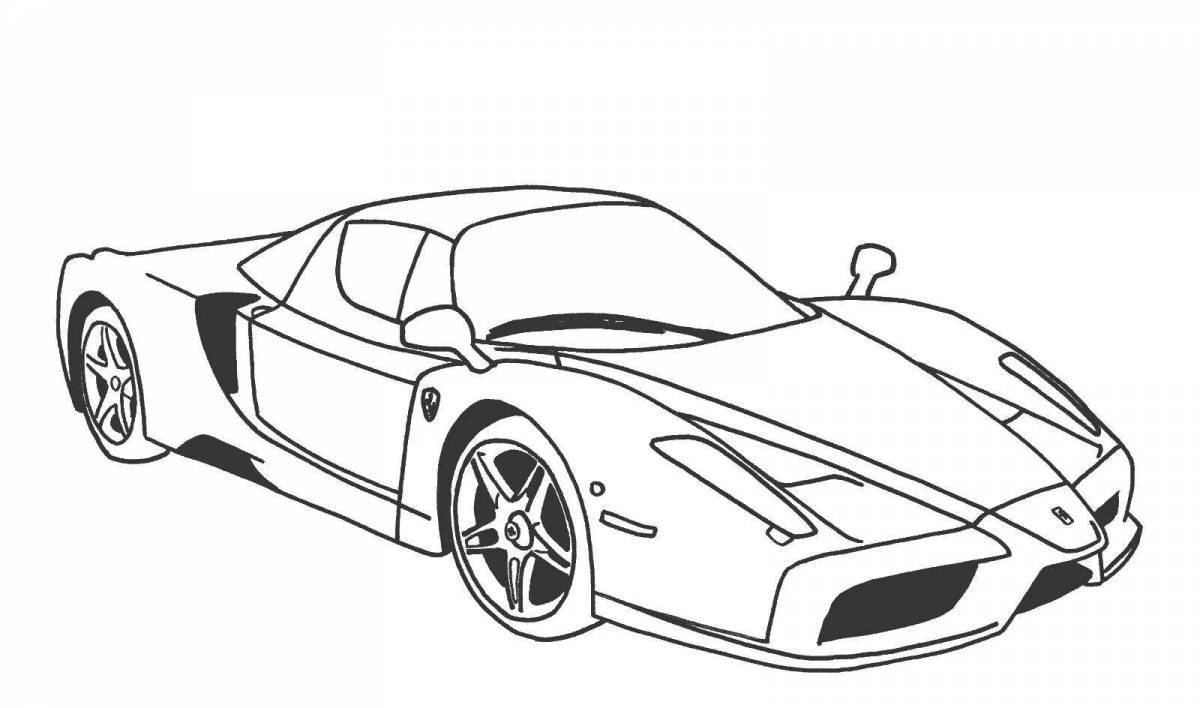 Ferrari bright icon coloring page