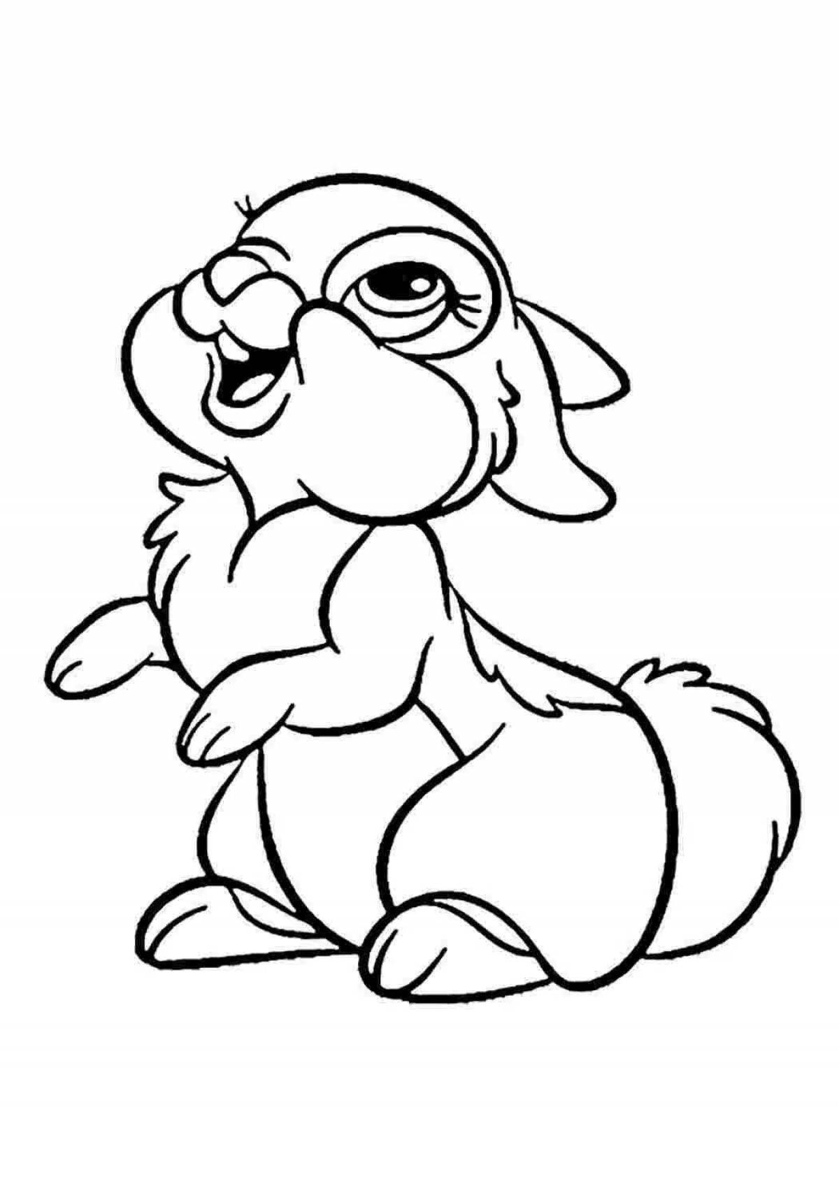 Cute fluffy bunny coloring book